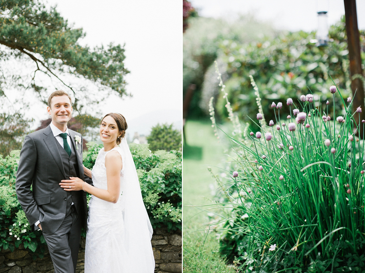 A Spring time wedding in the Lake District inspired by fairies. Bride Rachel wore a dress, veil and velvet shoes by Le Spose di Gio. Fine art wedding photography by Melissa Beattie.