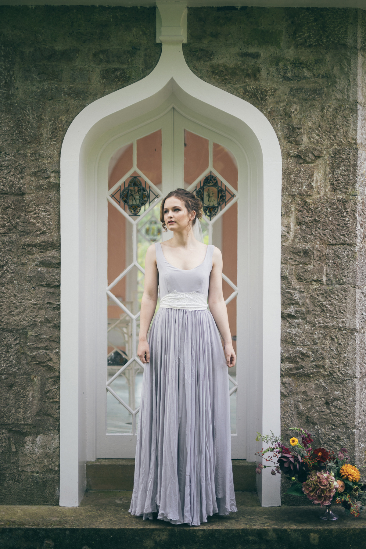 Soft grey tulle dress by Ailsa Munro 