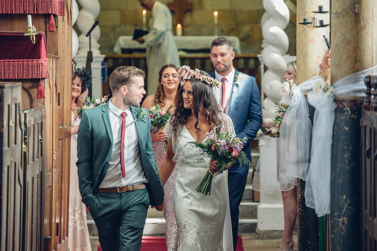 A festival inspired, magical woodland wedding at Falling Foss near Whitby, North Yorkshire. Captured by Mr & Mrs Photography.