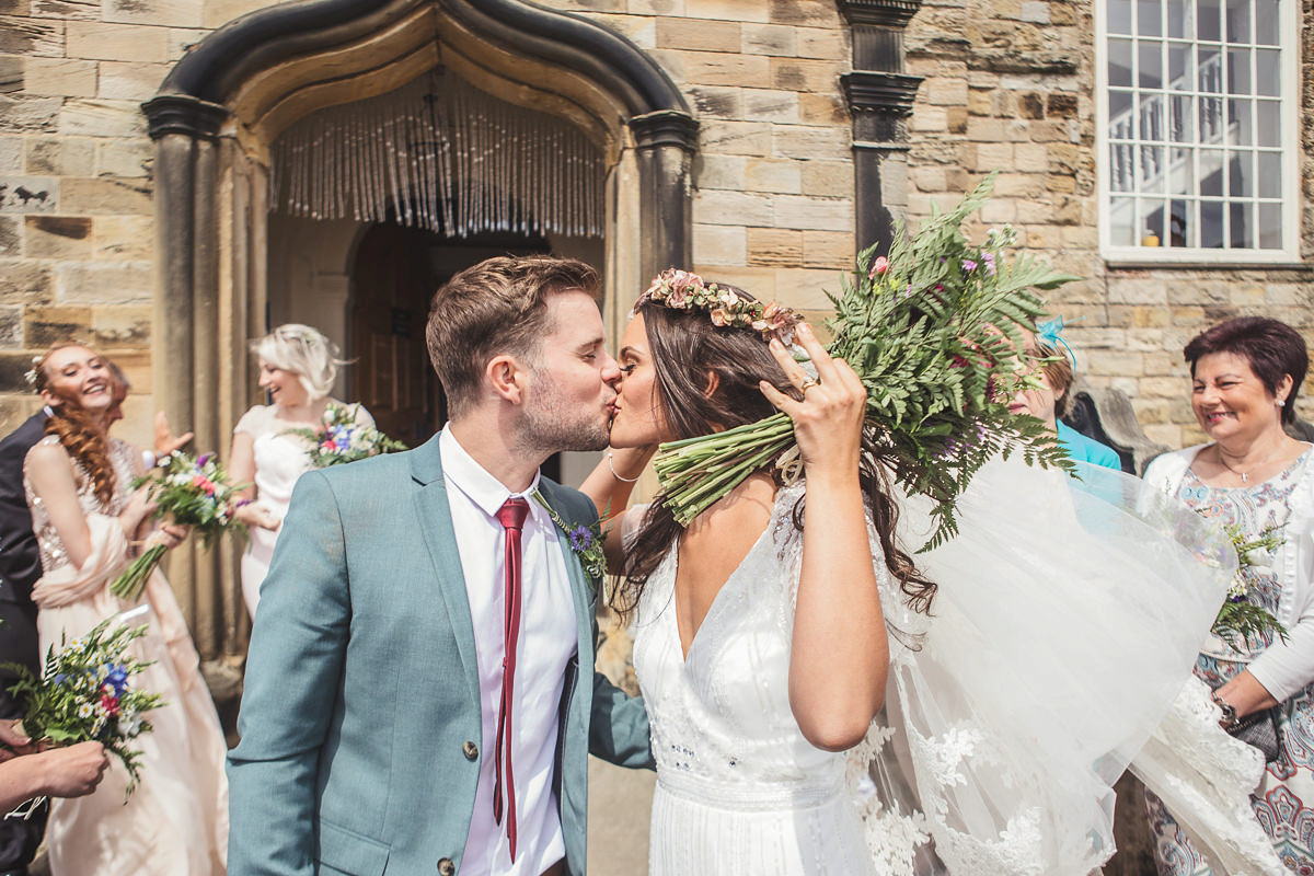 A festival inspired, magical woodland wedding at Falling Foss near Whitby, North Yorkshire. Captured by Mr & Mrs Photography.