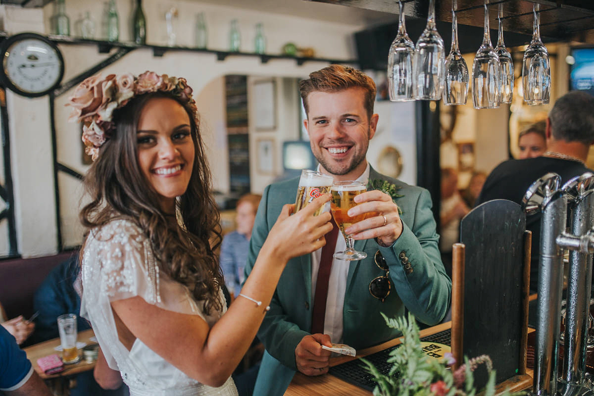 A festival inspired, magical woodland wedding at Falling Foss near Whitby, North Yorkshire. Captured by Mr & Mrs Photography.