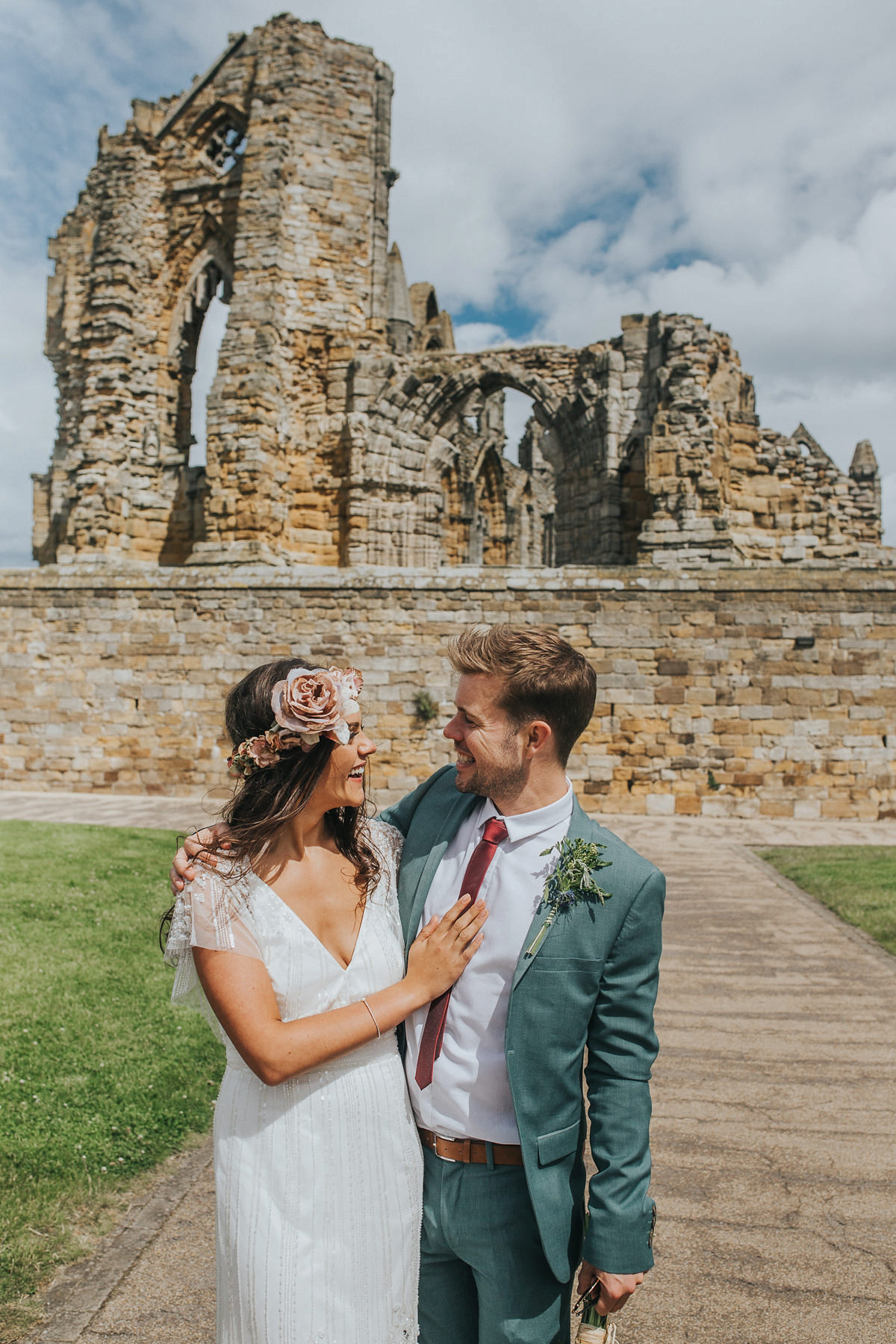 A festival inspired, magical woodland wedding at Falling Foss near Whitby, North Yorkshire. Captured by Mr & Mrs Photography.