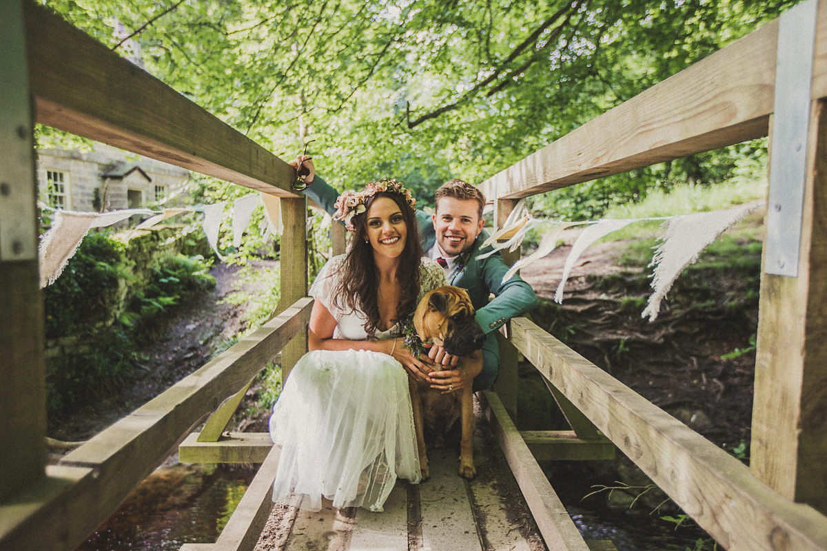 A festival inspired, magical woodland wedding at Falling Foss near Whitby, North Yorkshire. Captured by Mr & Mrs Photography.