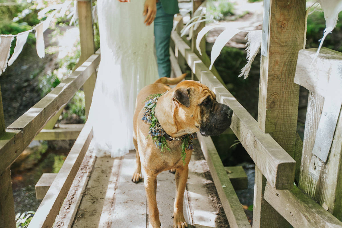 A festival inspired, magical woodland wedding at Falling Foss near Whitby, North Yorkshire. Captured by Mr & Mrs Photography.