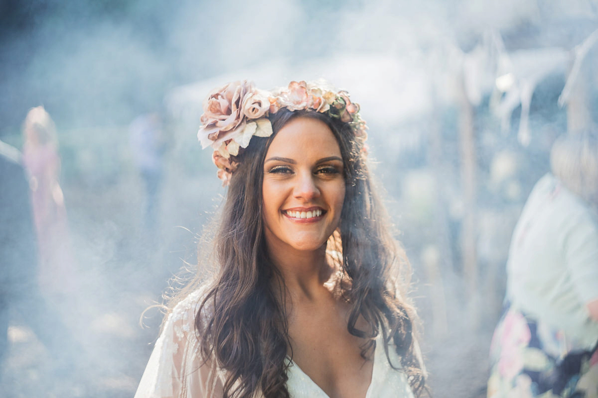 A festival inspired, magical woodland wedding at Falling Foss near Whitby, North Yorkshire. Captured by Mr & Mrs Photography.