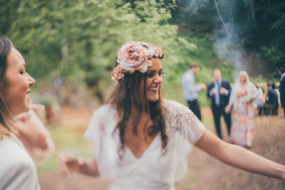 A festival inspired, magical woodland wedding at Falling Foss near Whitby, North Yorkshire. Captured by Mr & Mrs Photography.