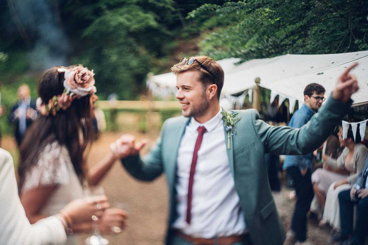 A festival inspired, magical woodland wedding at Falling Foss near Whitby, North Yorkshire. Captured by Mr & Mrs Photography.