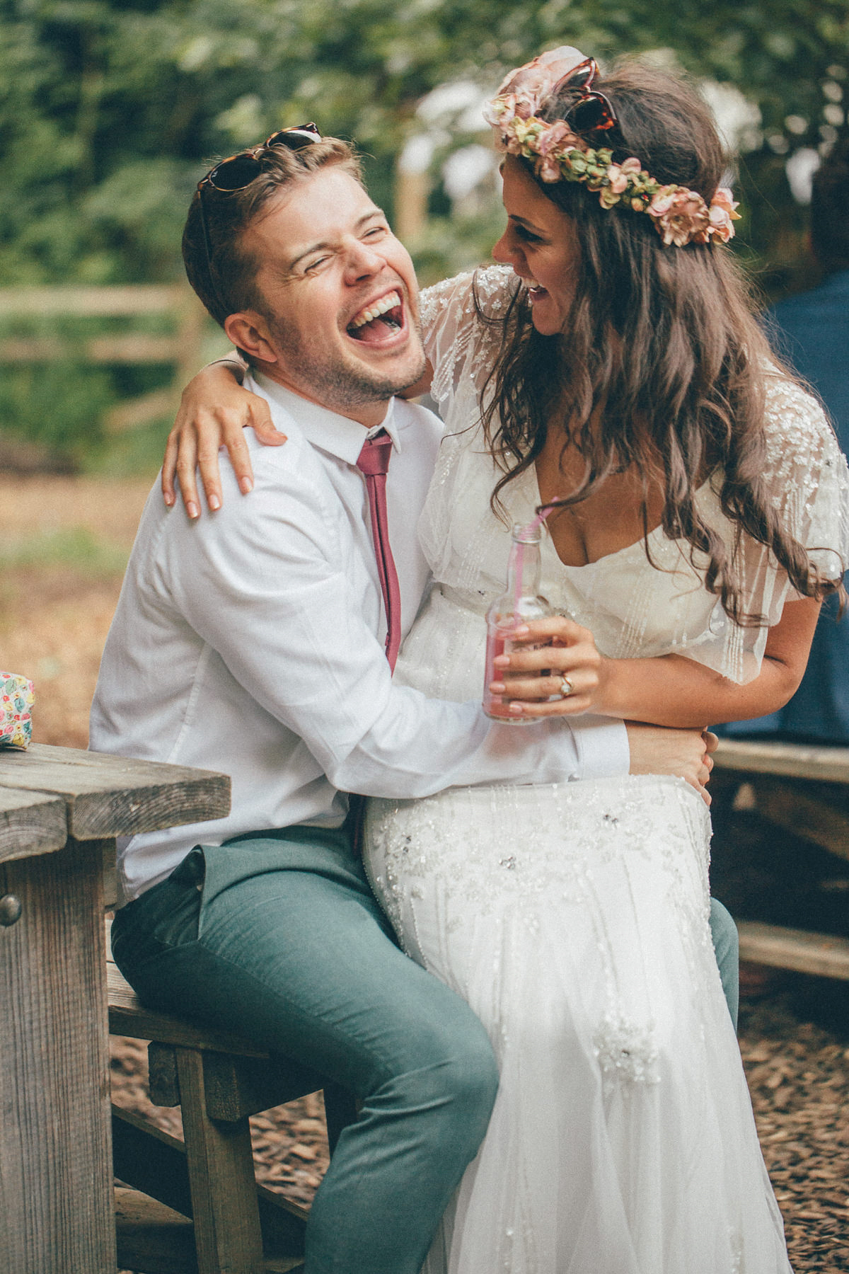 A festival inspired, magical woodland wedding at Falling Foss near Whitby, North Yorkshire. Captured by Mr & Mrs Photography.