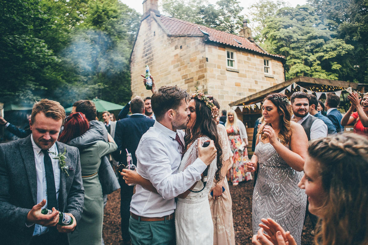 A festival inspired, magical woodland wedding at Falling Foss near Whitby, North Yorkshire. Captured by Mr & Mrs Photography.