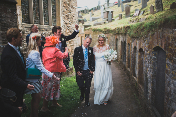 A Laure de Sagazan gown for a charming Devon coast summer wedding