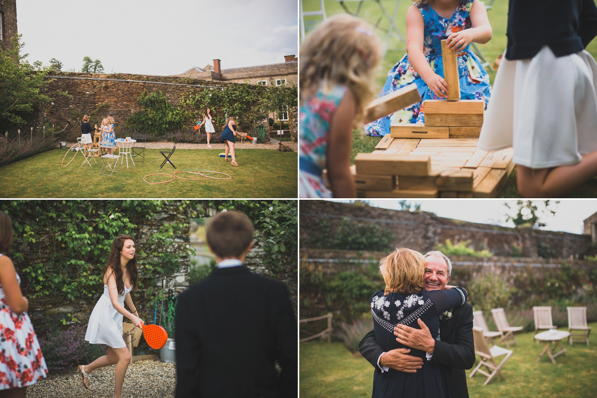 Rosie wore a Laure de Sagazan gown from The Mews of Notting Hill for her romantic summertime Devonshire coast wedding. Photography by Joseph Hall.