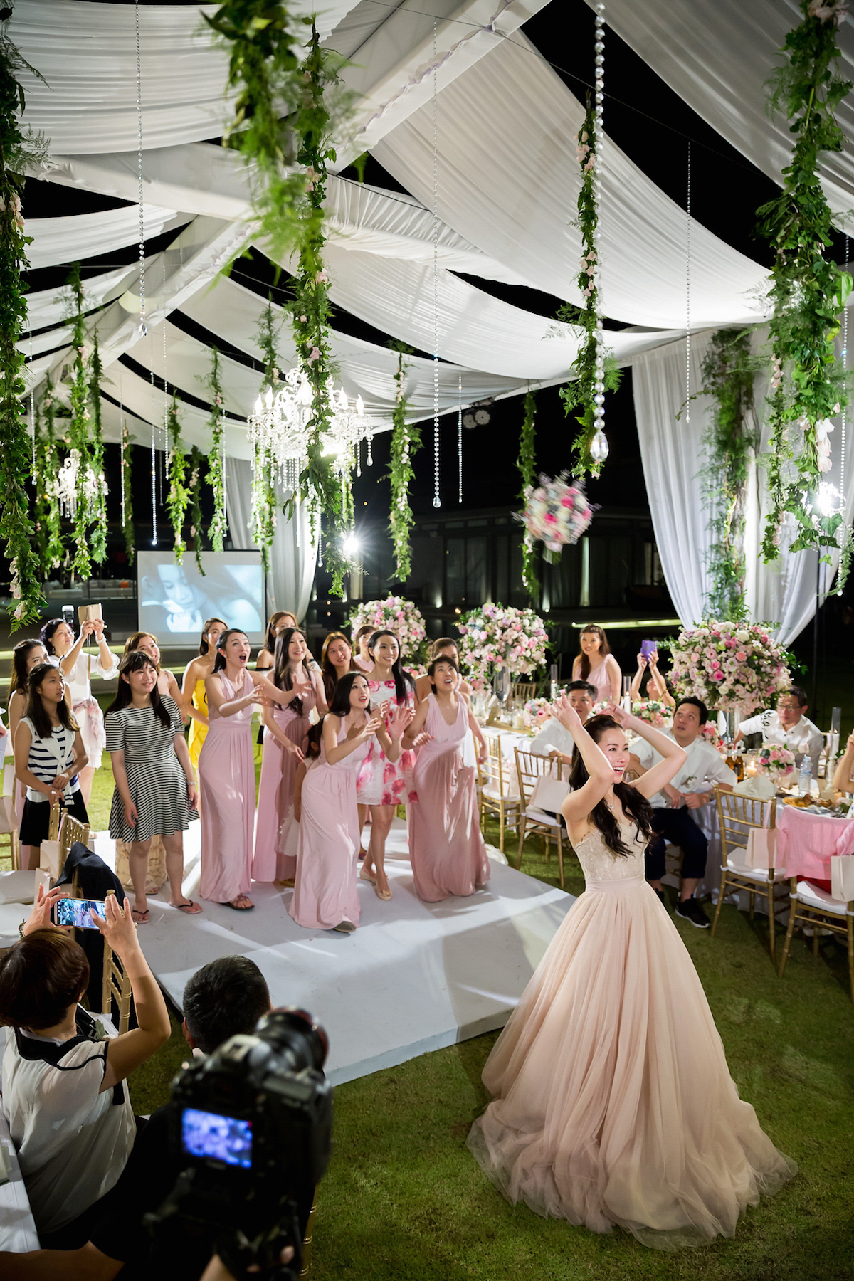 Hong Kiu wore a Jenny Yoo gown and BHLDN tulle skirt for her romantic and elegant wedding in Thailand. The day was planned by 'The Wedding Bliss Thailand'.