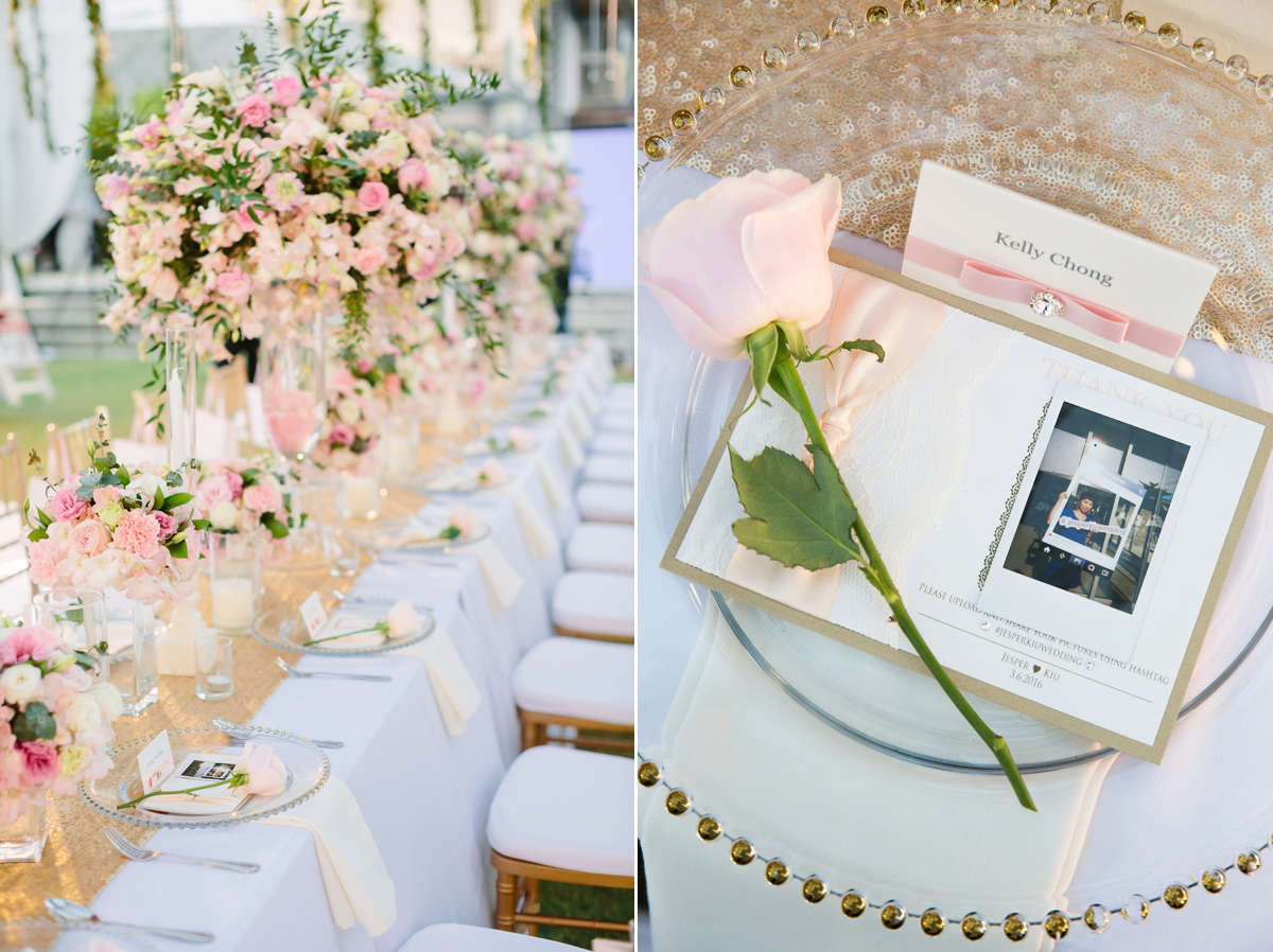 Hong Kiu wore a Jenny Yoo gown and BHLDN tulle skirt for her romantic and elegant wedding in Thailand. The day was planned by 'The Wedding Bliss Thailand'.