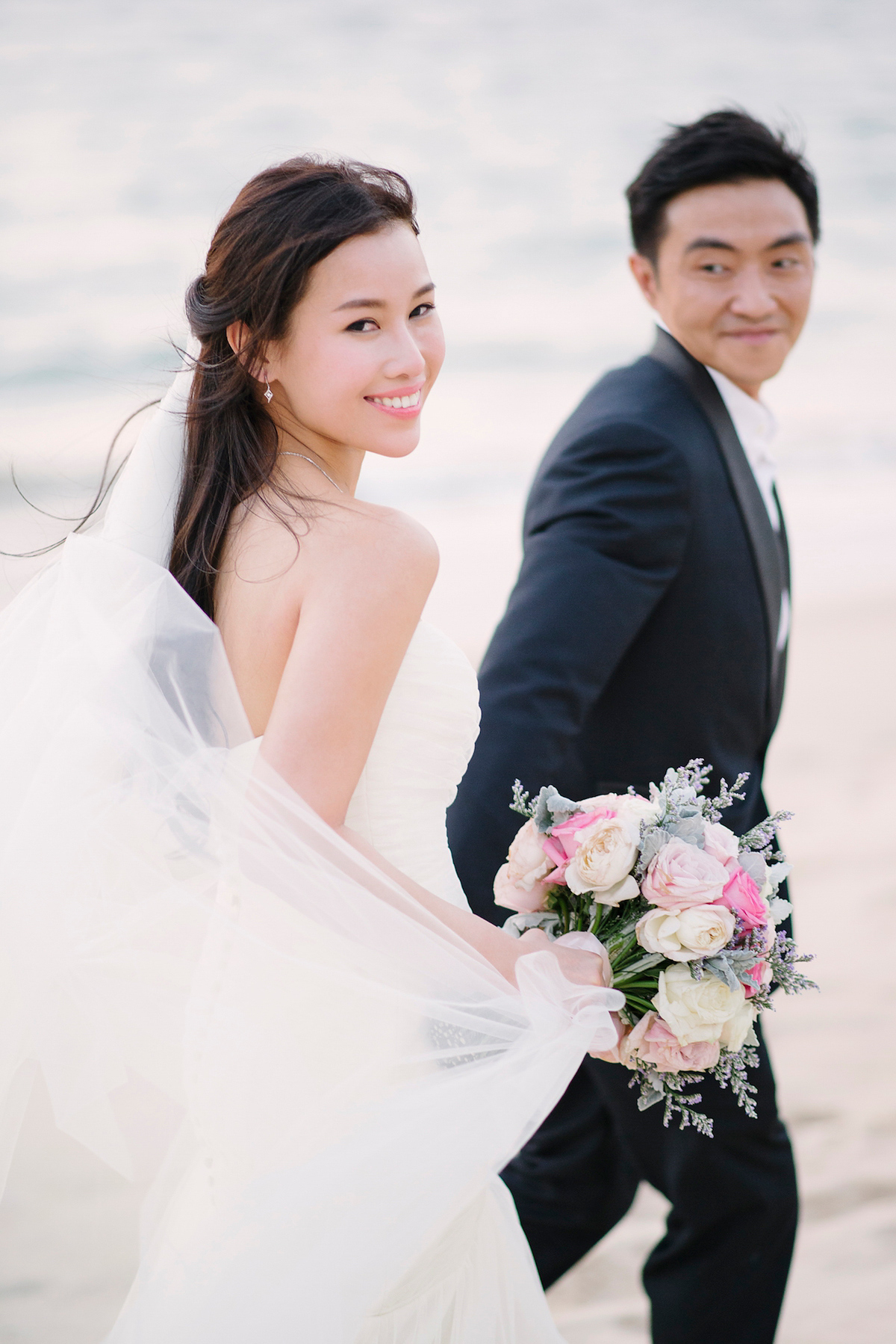 Hong Kiu wore a Jenny Yoo gown and BHLDN tulle skirt for her romantic and elegant wedding in Thailand. The day was planned by 'The Wedding Bliss Thailand'.