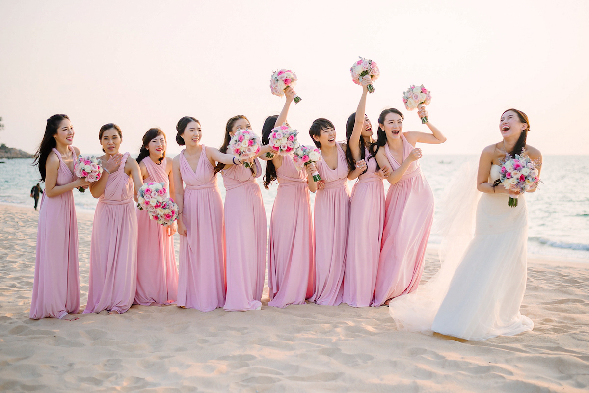 Hong Kiu wore a Jenny Yoo gown and BHLDN tulle skirt for her romantic and elegant wedding in Thailand. The day was planned by 'The Wedding Bliss Thailand'.