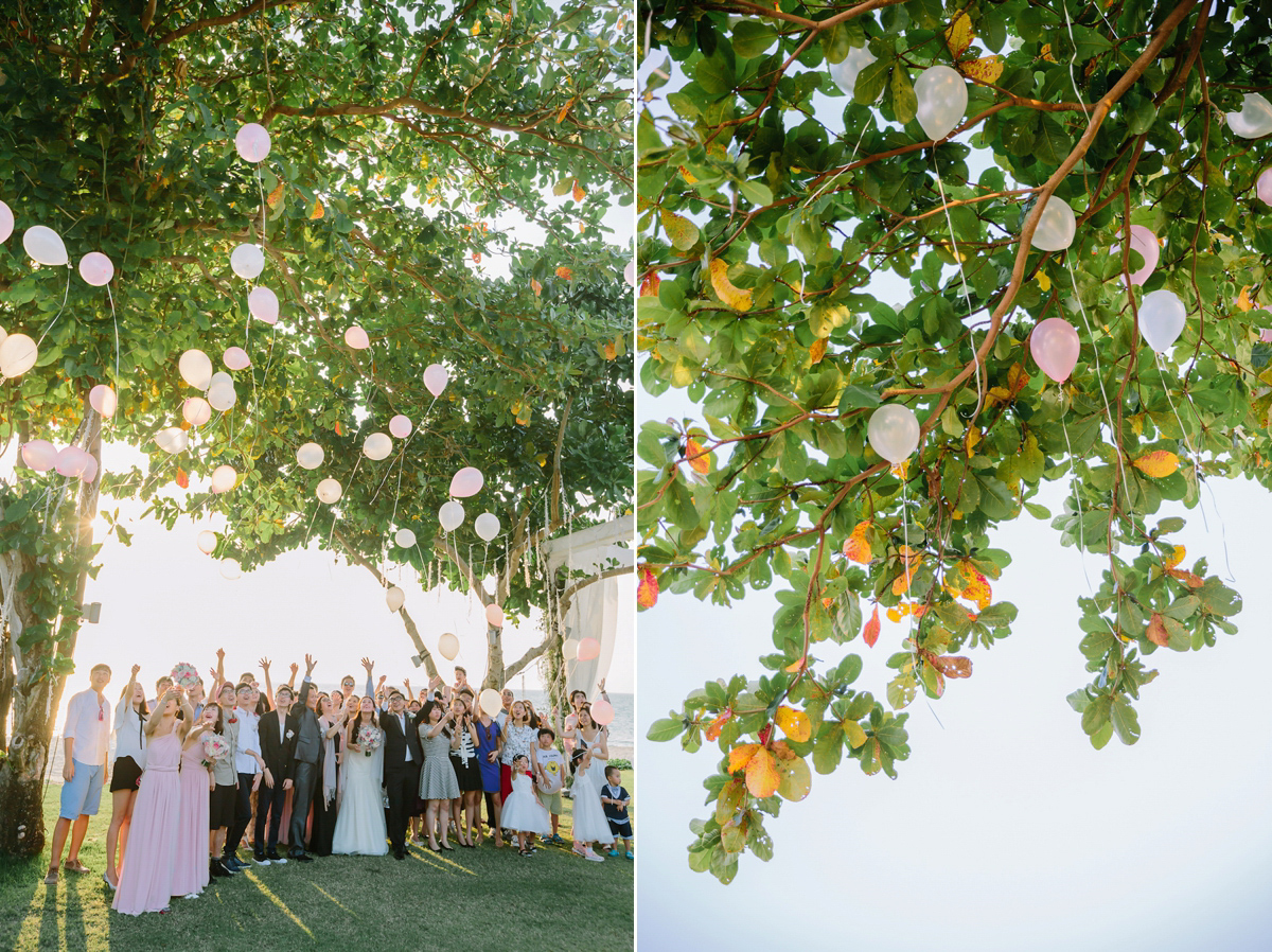 Hong Kiu wore a Jenny Yoo gown and BHLDN tulle skirt for her romantic and elegant wedding in Thailand. The day was planned by 'The Wedding Bliss Thailand'.