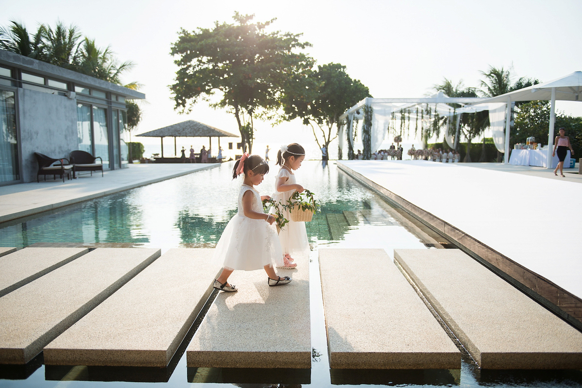 Hong Kiu wore a Jenny Yoo gown and BHLDN tulle skirt for her romantic and elegant wedding in Thailand. The day was planned by 'The Wedding Bliss Thailand'.