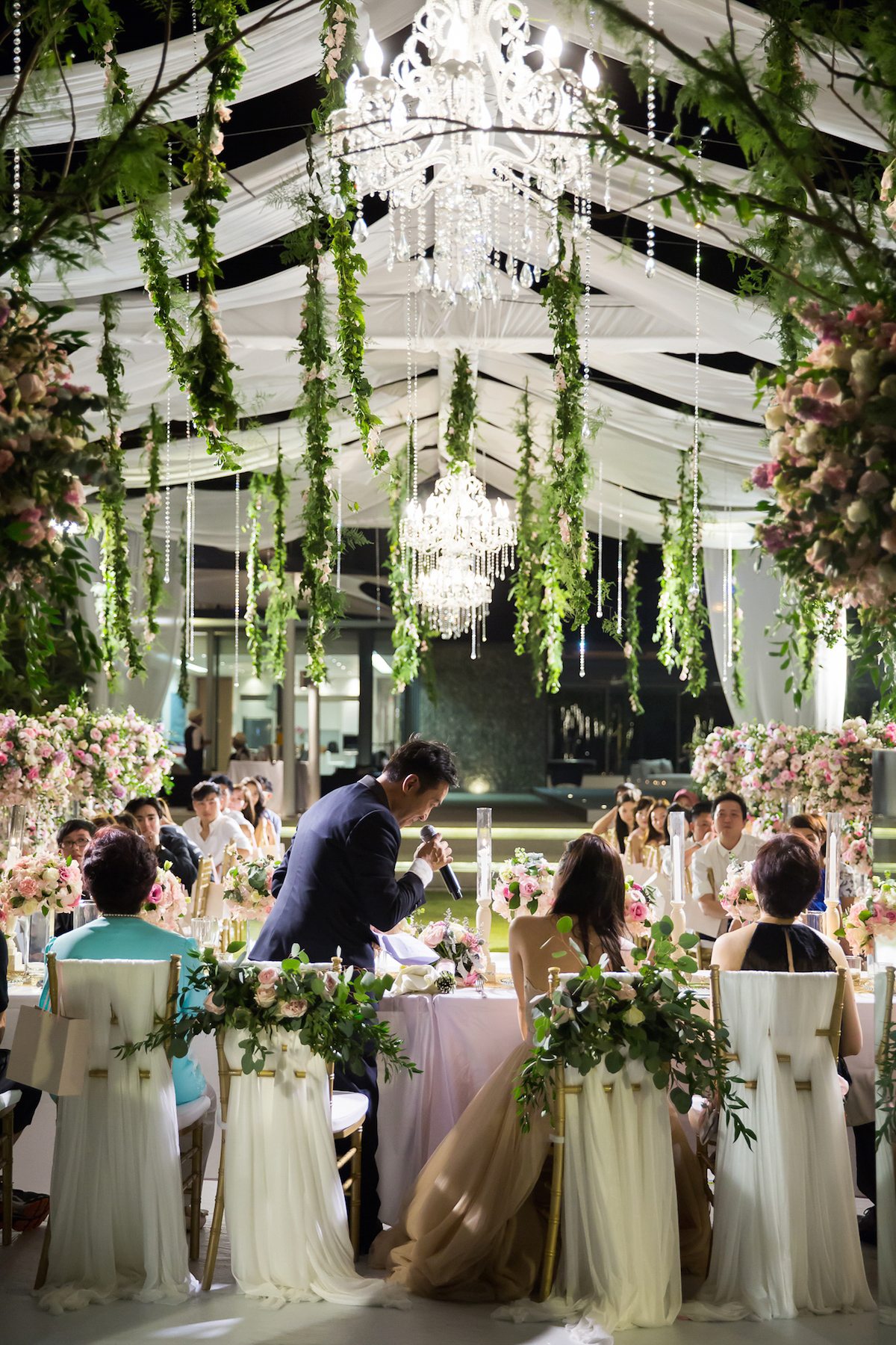 Hong Kiu wore a Jenny Yoo gown and BHLDN tulle skirt for her romantic and elegant wedding in Thailand. The day was planned by 'The Wedding Bliss Thailand'.