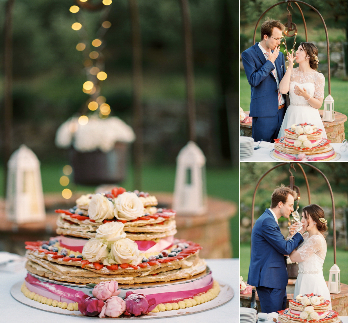 Our Lovettes member and bride Kate wore a 1950's inspired short gown for her wedding in the rural Italian countryside. Photography by Gert Huygaerts.