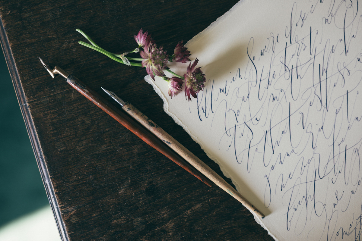 A nature and autumn inspired editorial for the free spirited and creative bride. Calligraphy by Moon & Tide. Captured by Bickerstaff Photograpy.