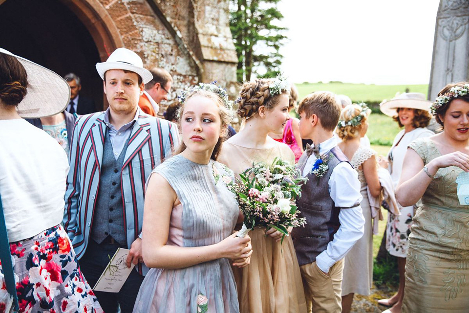 Hannah wore a Regency period inspired dress she made herself for her homemade village hall wedding. Photography by Ash James.