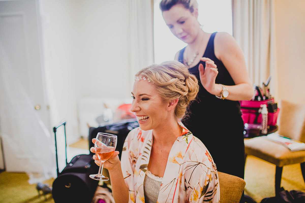 Charlie wore an Annsul Y gown and Rosie Willett headpiece for her Elegant Autumn wedding at the Orangery in Kent. Photography by Jonny MP.