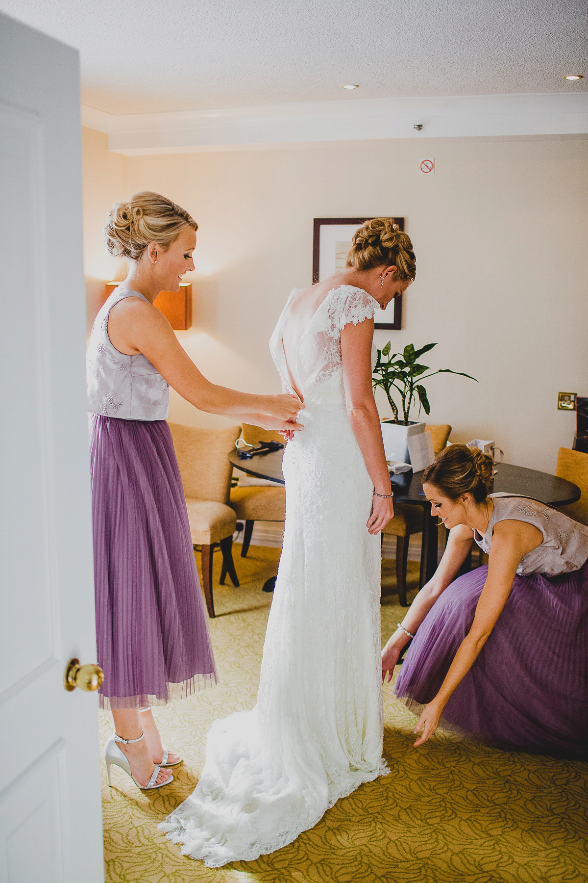 Charlie wore an Annsul Y gown and Rosie Willett headpiece for her Elegant Autumn wedding at the Orangery in Kent. Photography by Jonny MP.