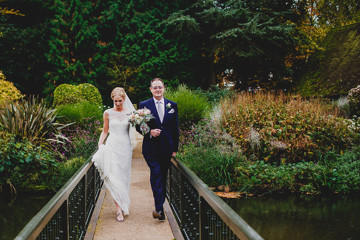 Charlie wore an Annsul Y gown and Rosie Willett headpiece for her Elegant Autumn wedding at the Orangery in Kent. Photography by Jonny MP.