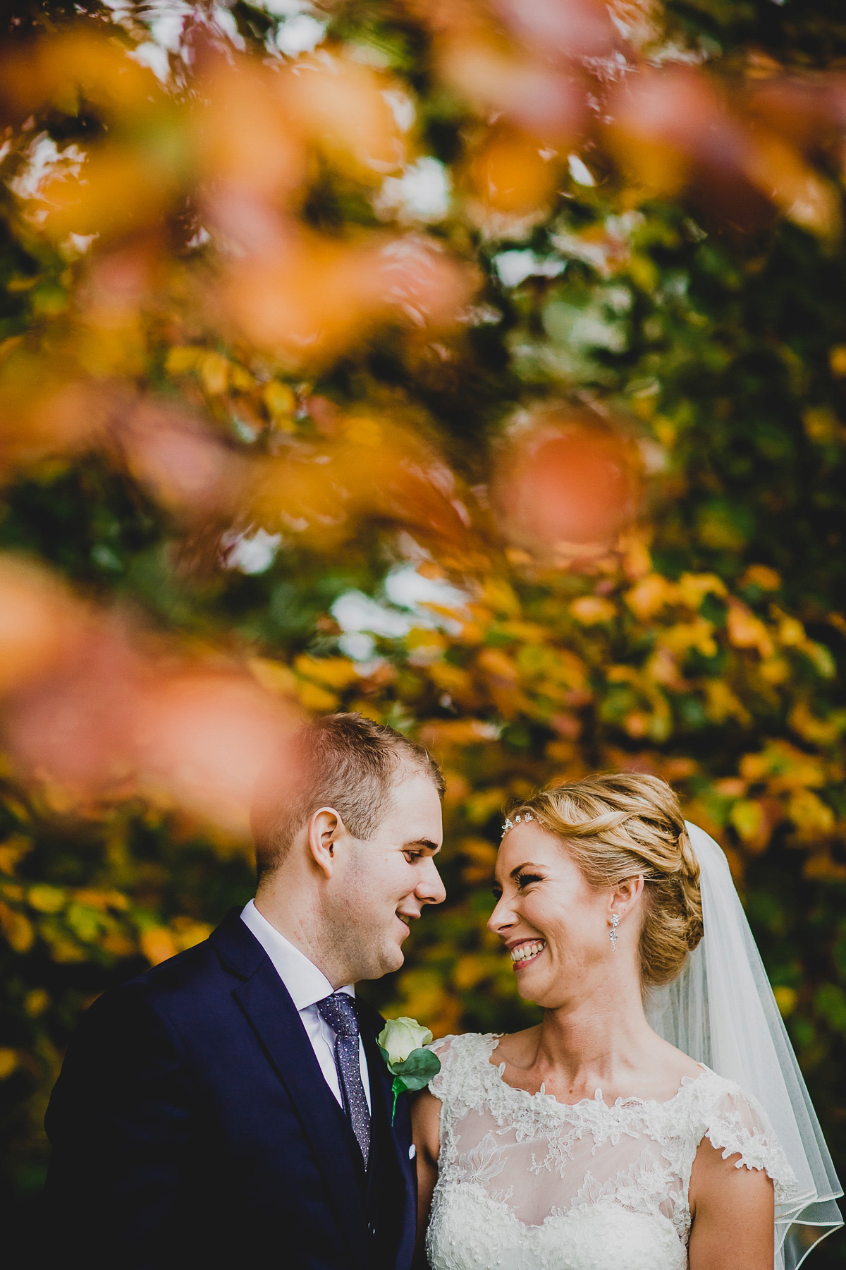 Charlie wore an Annsul Y gown and Rosie Willett headpiece for her Elegant Autumn wedding at the Orangery in Kent. Photography by Jonny MP.