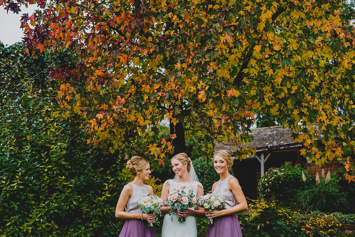 Charlie wore an Annsul Y gown and Rosie Willett headpiece for her Elegant Autumn wedding at the Orangery in Kent. Photography by Jonny MP.