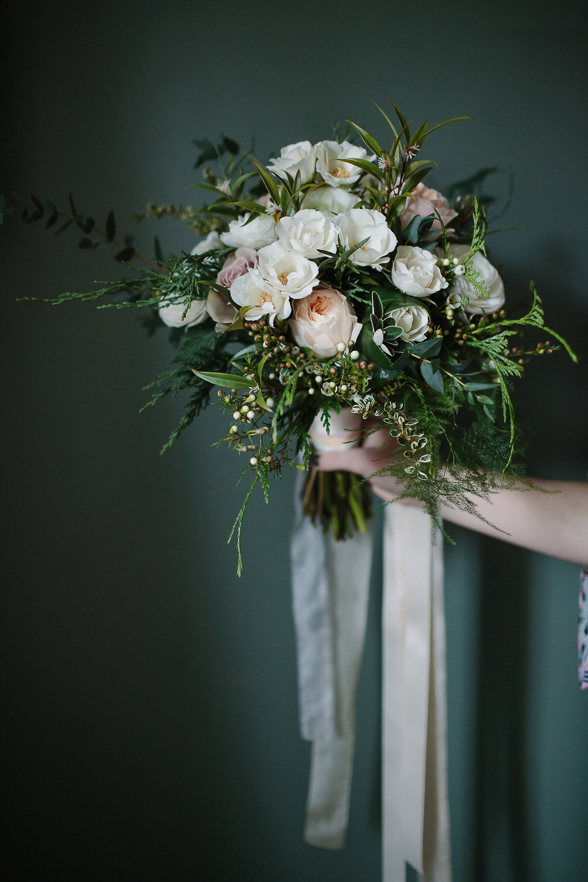 Rachel wore the Payton slip and Sabine top by Charlie Brear for her romantic, 1930's inspired winter wedding in Somerset. Photography by Joanna Brown.