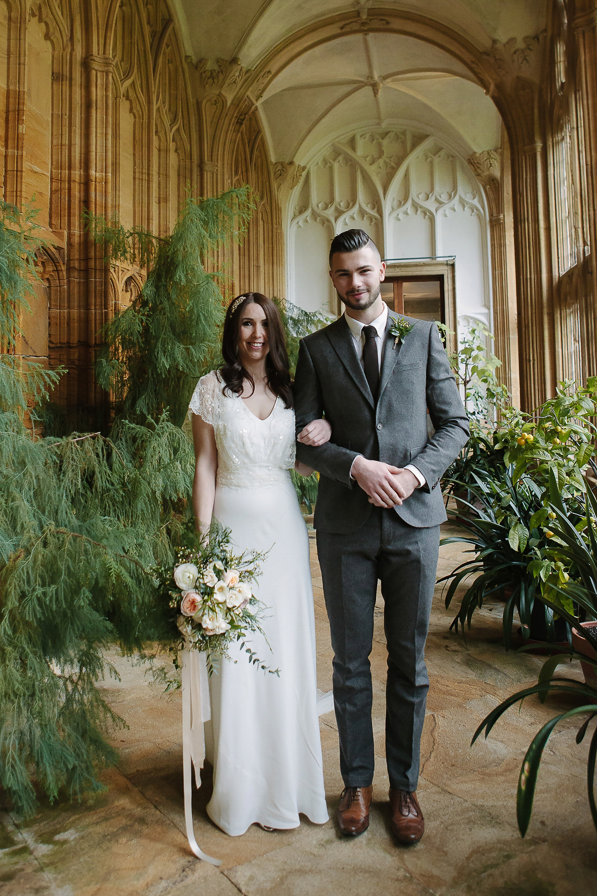 Rachel wore the Payton slip and Sabine top by Charlie Brear for her romantic, 1930's inspired winter wedding in Somerset. Photography by Joanna Brown.