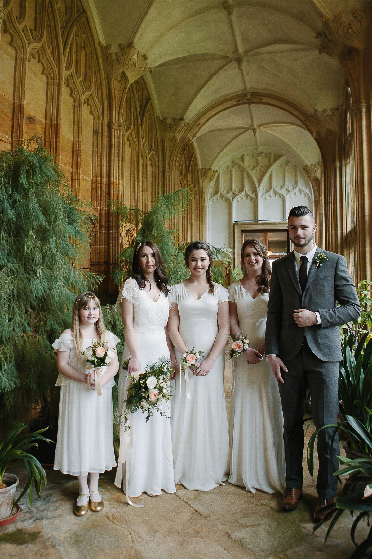 Rachel wore the Payton slip and Sabine top by Charlie Brear for her romantic, 1930's inspired winter wedding in Somerset. Photography by Joanna Brown.