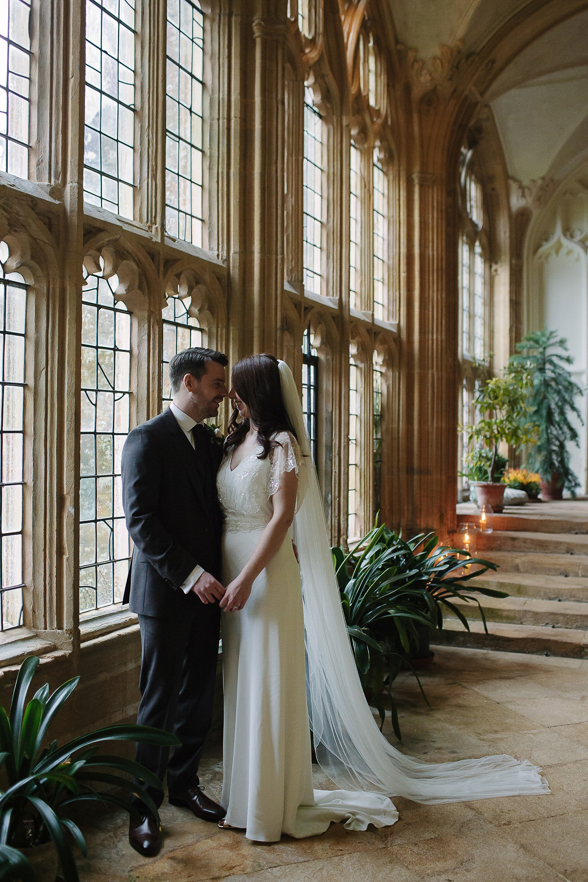 Rachel wore the Payton slip and Sabine top by Charlie Brear for her romantic, 1930's inspired winter wedding in Somerset. Photography by Joanna Brown.