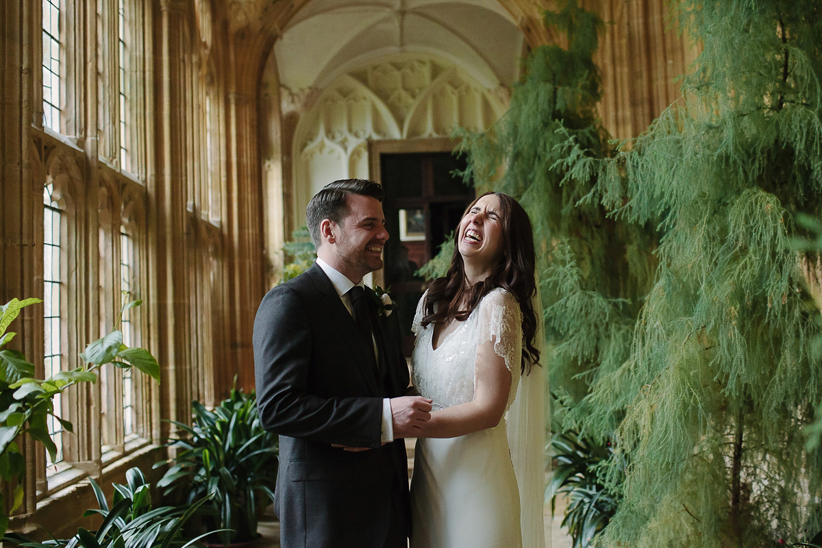 Rachel wore the Payton slip and Sabine top by Charlie Brear for her romantic, 1930's inspired winter wedding in Somerset. Photography by Joanna Brown.