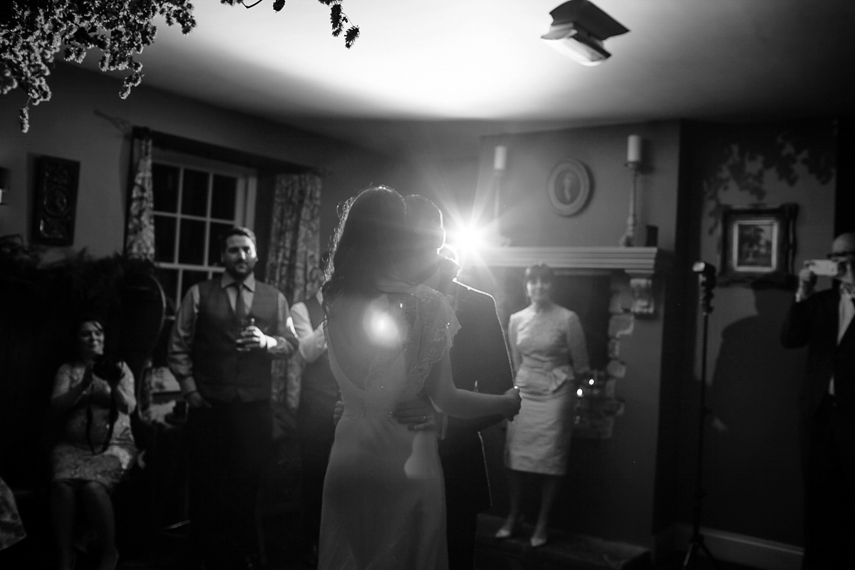 Rachel wore the Payton slip and Sabine top by Charlie Brear for her romantic, 1930's inspired winter wedding in Somerset. Photography by Joanna Brown.