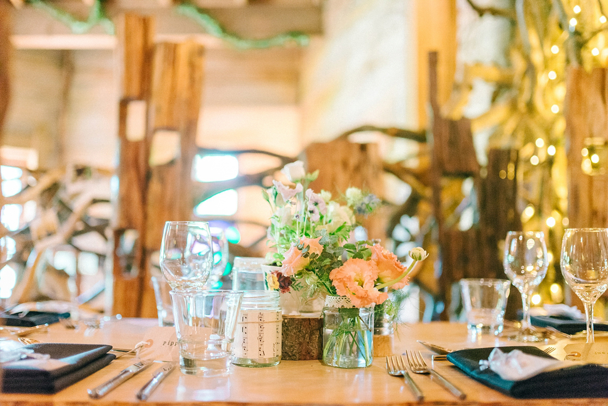 A pretty pastel toned and homemade Spring wedding at Alnwick Treehouse. Photography by Sarah-Jane Ethan.