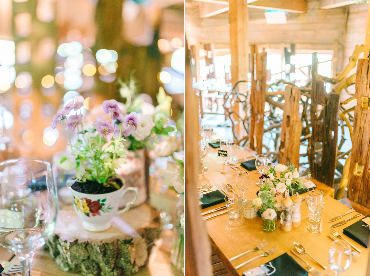 A pretty pastel toned and homemade Spring wedding at Alnwick Treehouse. Photography by Sarah-Jane Ethan.