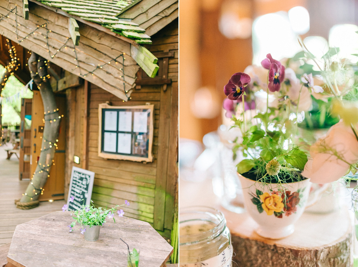 A pretty pastel toned and homemade Spring wedding at Alnwick Treehouse. Photography by Sarah-Jane Ethan.