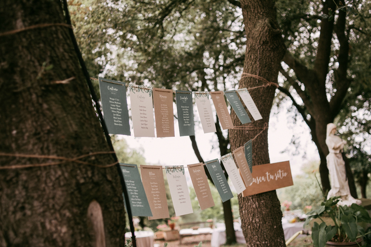 Bride Margarita wore a backless dress for her rustic woodland wedding in Spain. Photography by Sarah Lobla.