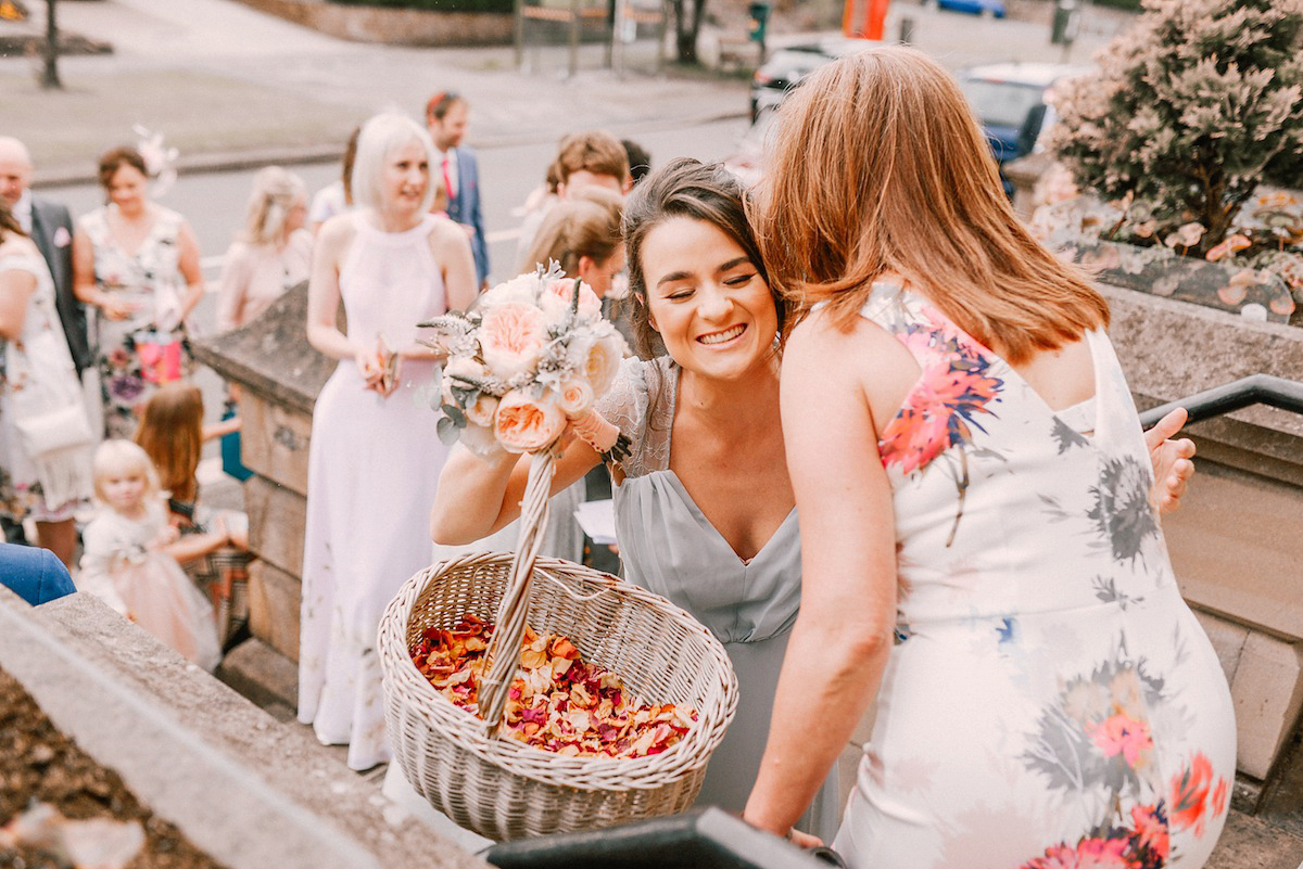 A festival inspired farm wedding in shades of peach. Photography by Rosie Hardy and Adam Bird.