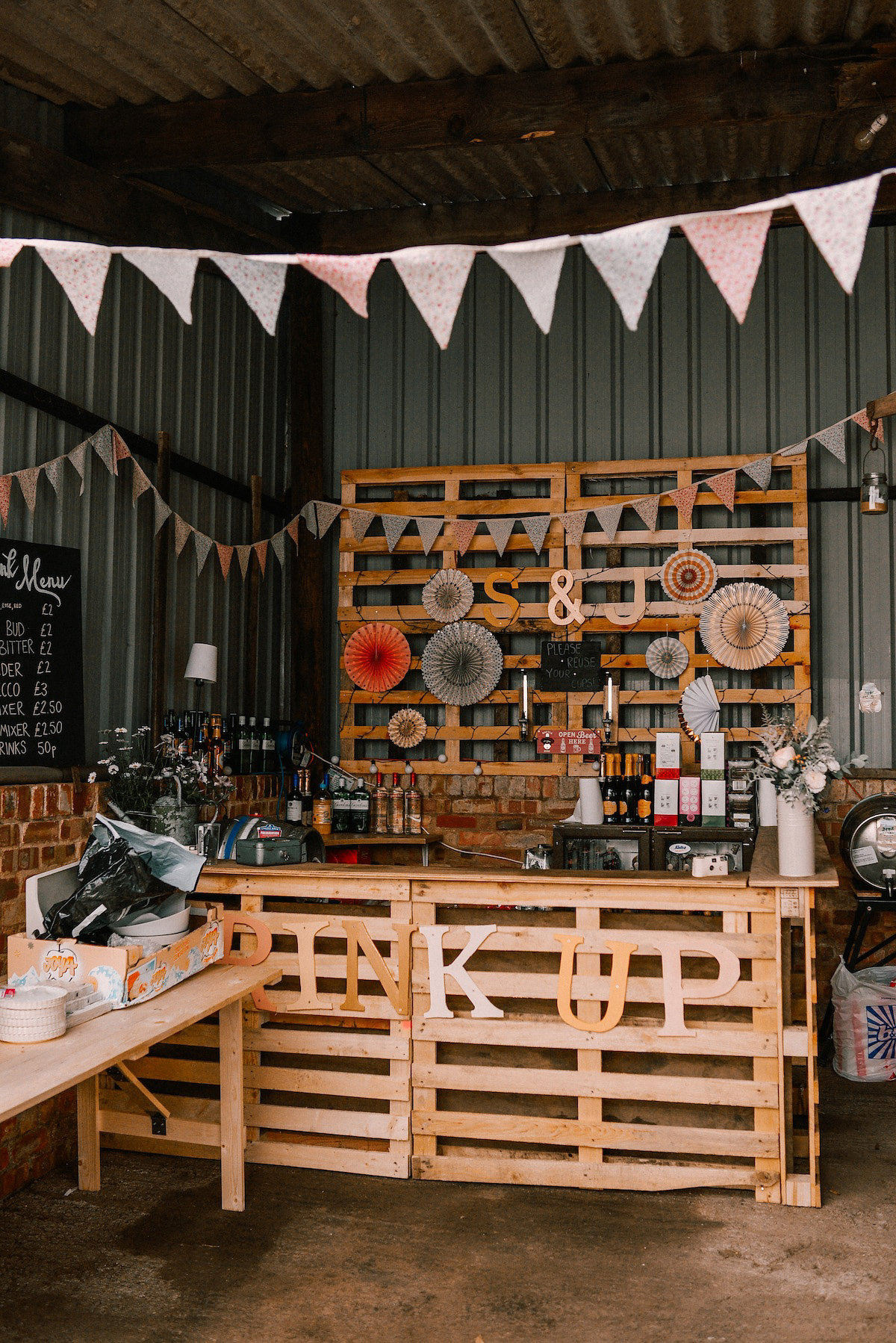 A festival inspired farm wedding in shades of peach. Photography by Rosie Hardy and Adam Bird.