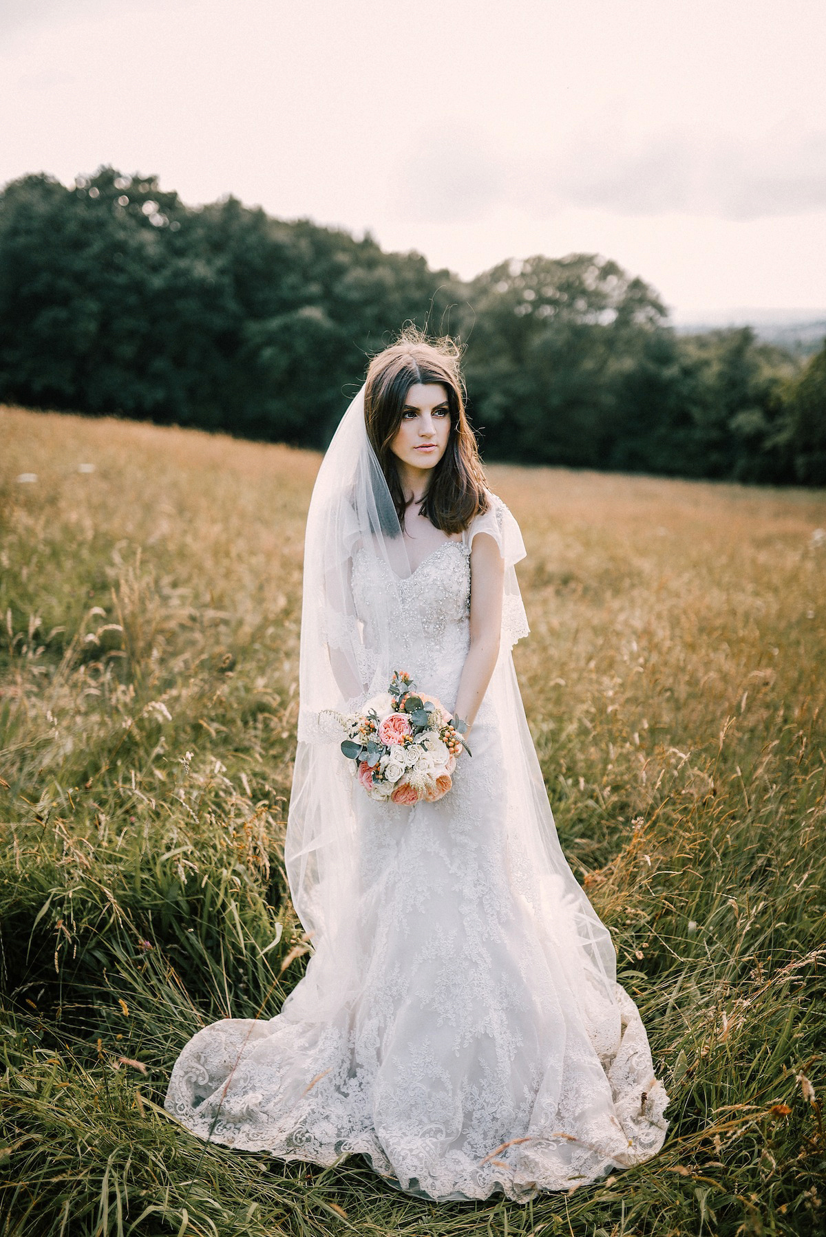 A festival inspired farm wedding in shades of peach. Photography by Rosie Hardy and Adam Bird.