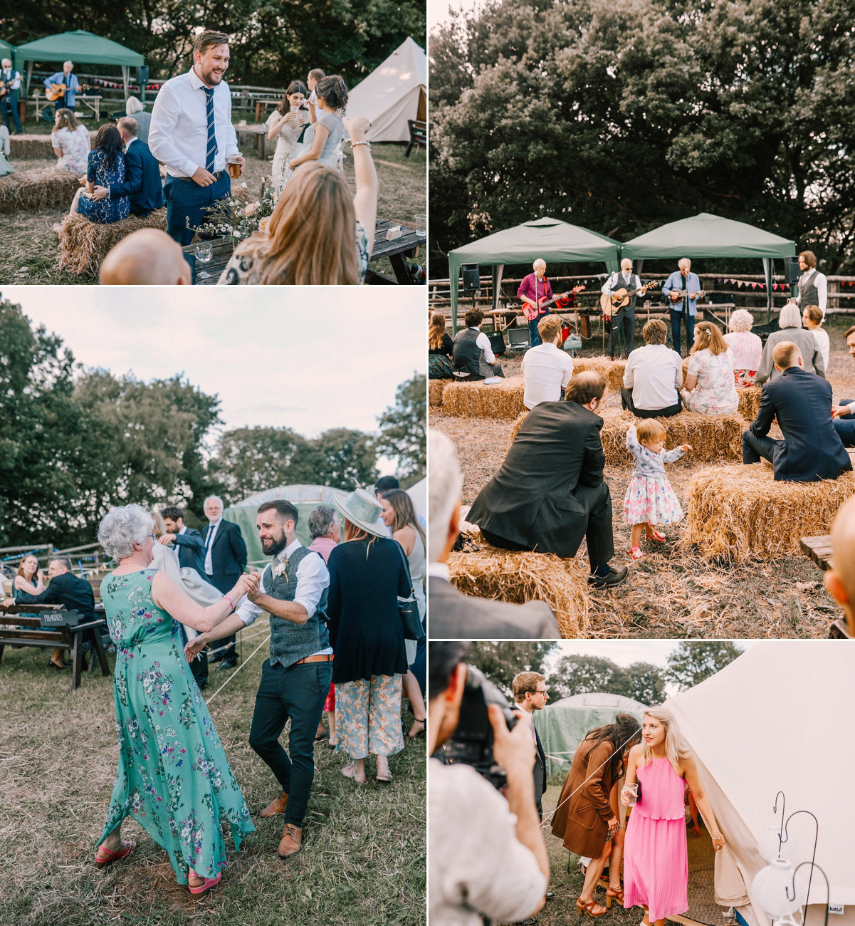 A festival inspired farm wedding in shades of peach. Photography by Rosie Hardy and Adam Bird.