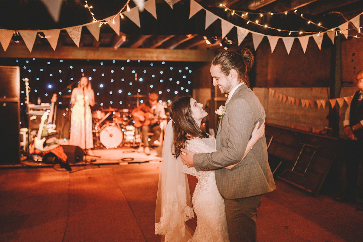 A festival inspired farm wedding in shades of peach. Photography by Rosie Hardy and Adam Bird.