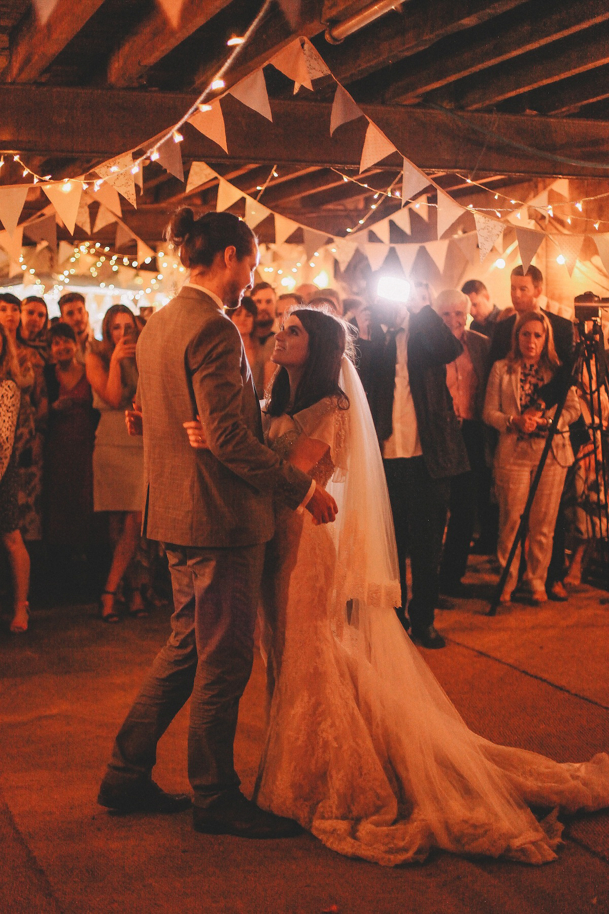 A festival inspired farm wedding in shades of peach. Photography by Rosie Hardy and Adam Bird.