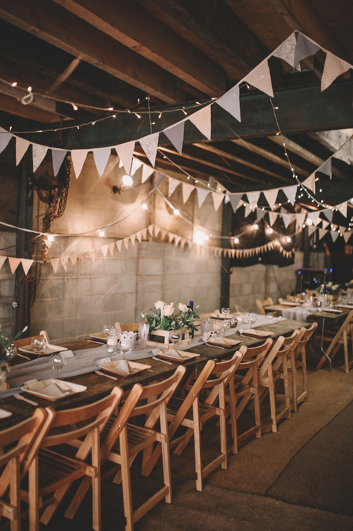 A festival inspired farm wedding in shades of peach. Photography by Rosie Hardy and Adam Bird.