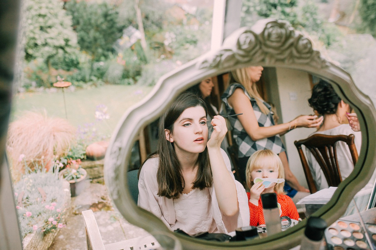 A festival inspired farm wedding in shades of peach. Photography by Rosie Hardy and Adam Bird.