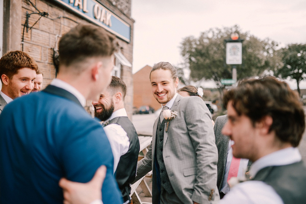 A festival inspired farm wedding in shades of peach. Photography by Rosie Hardy and Adam Bird.