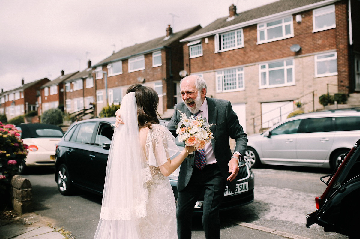 A festival inspired farm wedding in shades of peach. Photography by Rosie Hardy and Adam Bird.